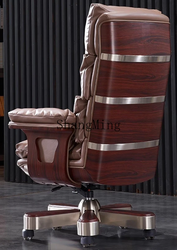 ZYH light luxury business leather office chair home computer chair comfortable back chair