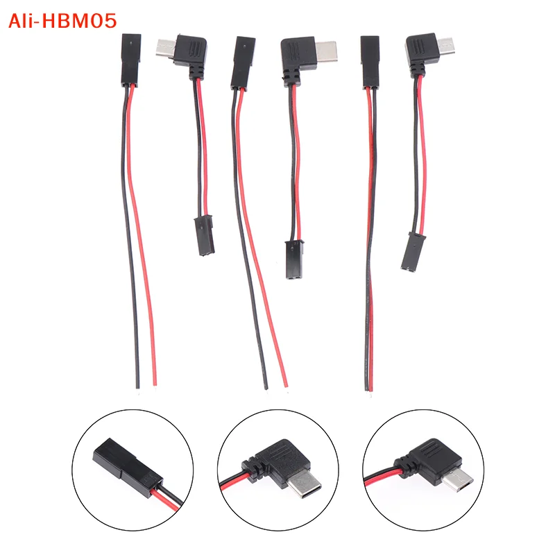 (HB05)90 Degree Motorcycle Interface USB-Micro Type C 90 Degree Male+JST Plug USB To JST/SYP Terminal Interface Cable Connector