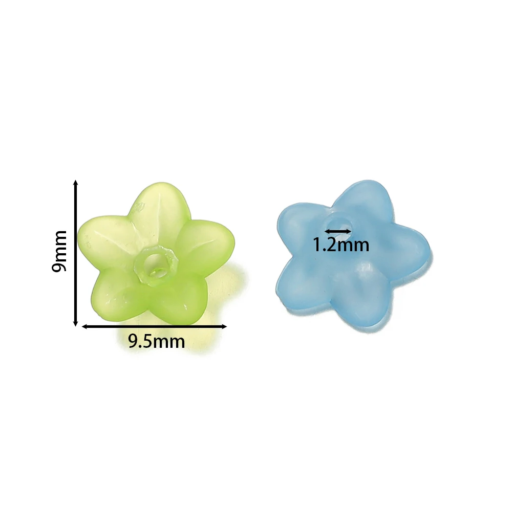50/100Pcs/lot Gradient Flower Acrylic Beads Petal  Beads Caps for DIY Charms Bracelets Jewelry Making Findings Accessories