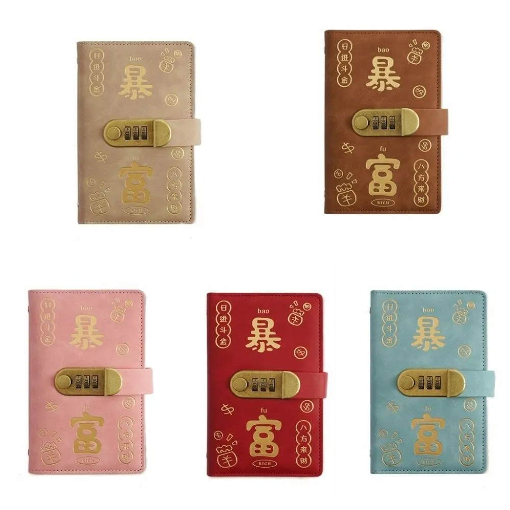 Binder Kulit PU Hemat Uang, Binder Anggaran Portabel Isi Ulang dengan Kunci, Buku Tabungan, Dompet, Perencana Penyimpanan, Organizer