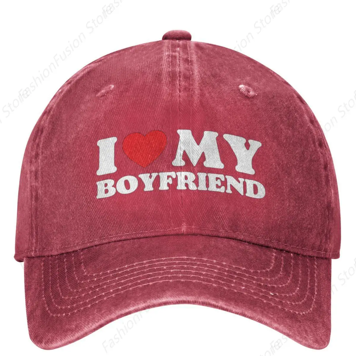 I Love My Boyfriend Baseball Cap Funny Couple Saying Quote Outdoor Sport Trucker Hat Casual Sun Snapback Caps for Men Women