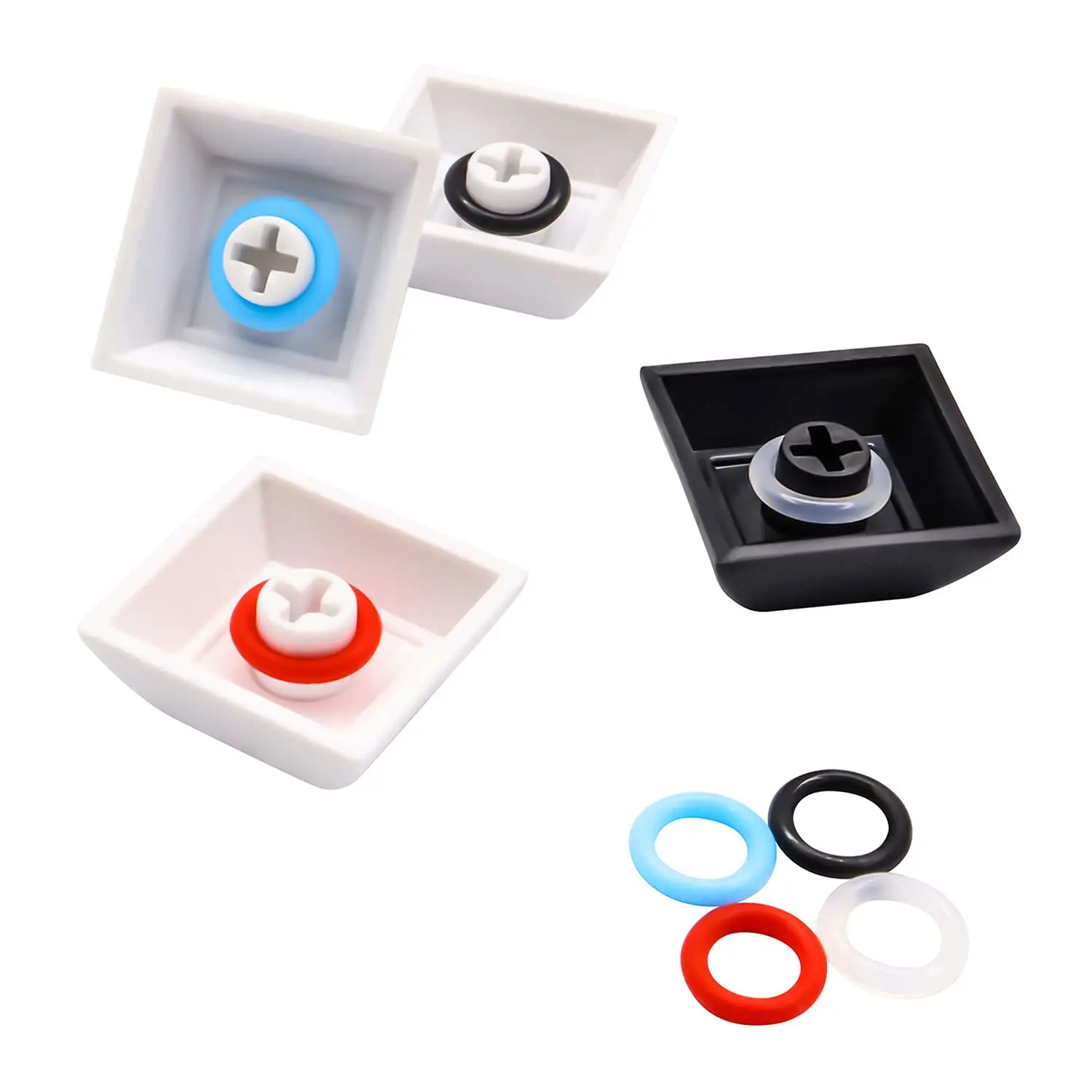 139Pcs Clear Rubber O-Rings, Keyboard Dampening Rings Shock Absorbing Gaskets, Compatible with Cherry MX Mechanical Key Switches