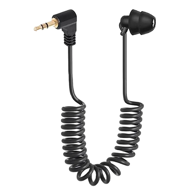 Earphone pegas 3.5mm, headphone sisi tunggal earbud berkabel untuk komputer MP3 ponsel