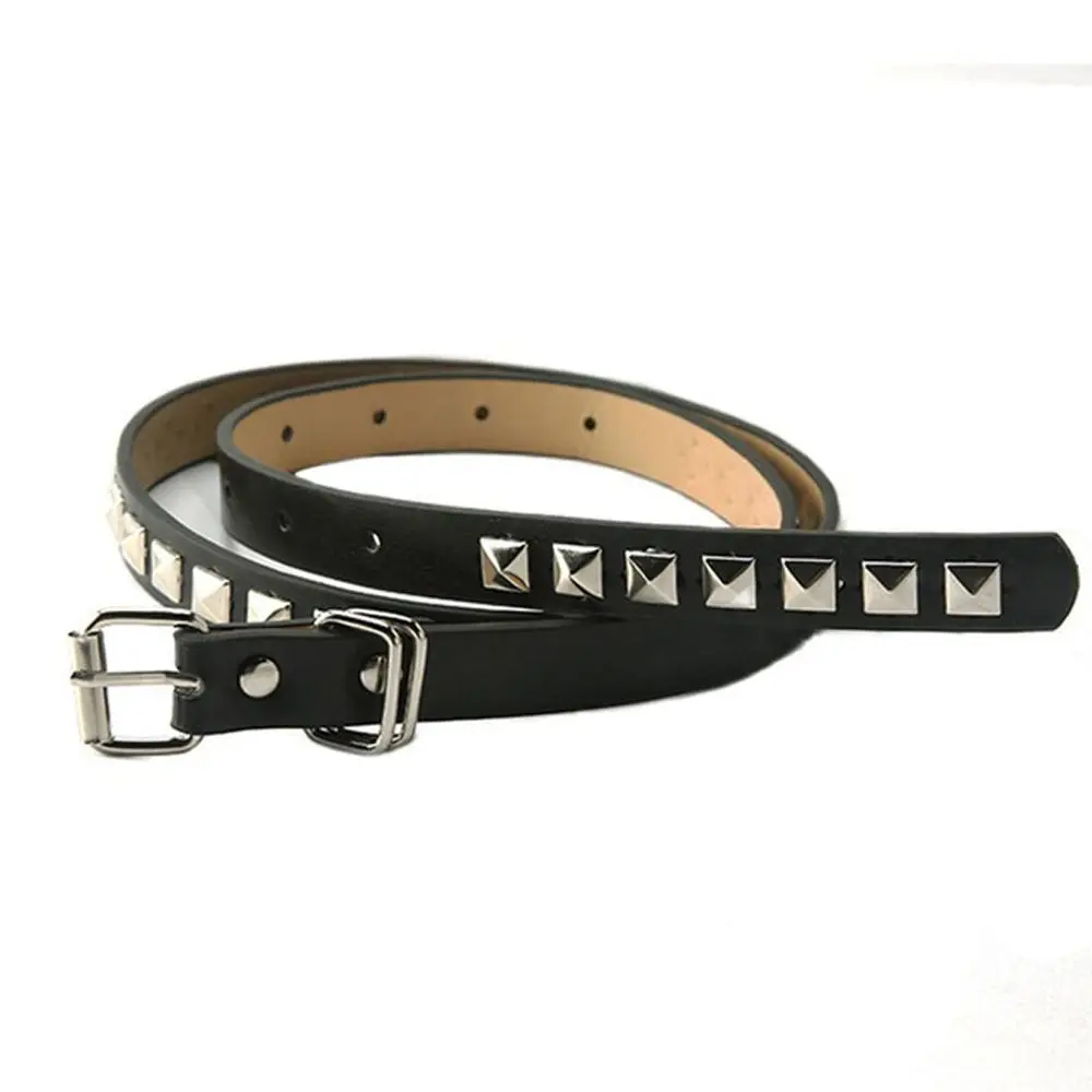 

Elegant Punk Metal Buckle Thin Gothic For Men Women Waistband Rivet Waist Belts Waist Strap PU Leather