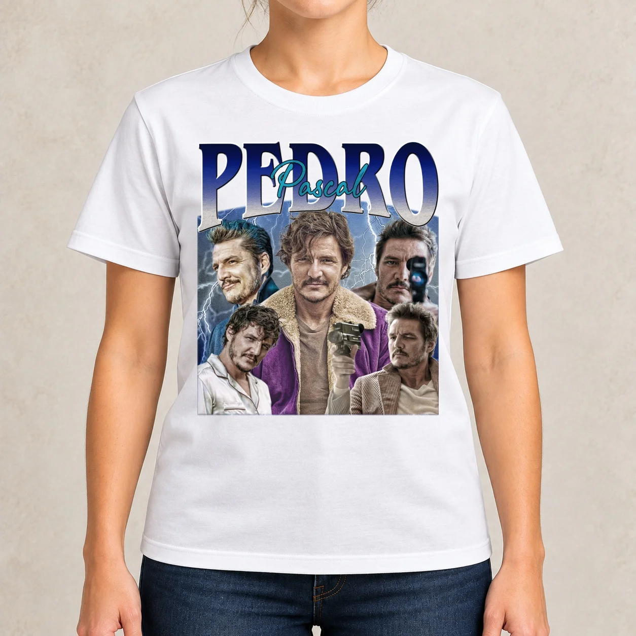 Pedro Pascal Homage T Shirts Women T-Shirt shirts graphic tees animal print Aesthetic clothing Women's tops
