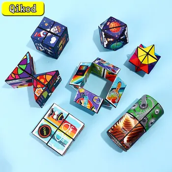 3D Geometrische Cubic Spielzeug Reversible Kunststoff Puzzle Cube Spiel Vielzahl Puzzle Cube Anti-Stress-Spielzeug Mehrzweck für Kid Urlaub Geschenk