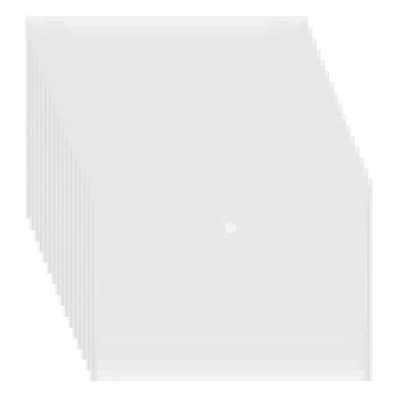 100PCS A4 Folder Bag Transparent Plastic Water Resistant File Holder File Paper Office Supplies Documents Protectors-Y18A