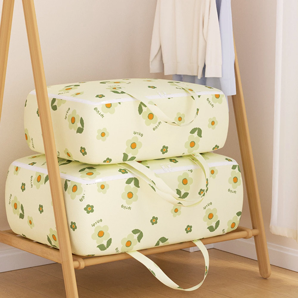 Personalized Flower Pattern Clothes Storage Bag High Capacity Clothes Organiser Bin For Clothes Shelf