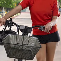 1pc E-bike Metal Mesh Bike Basket Front Handlebar Shopping Storage Kids 25x17x15CM E-Scooter Bicycle Front Handlebar Basket