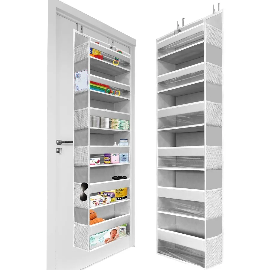 

1 PC Heavy Duty Over the Door Organizer 55x14x6.7 6 Large Front 12 Side Pockets Hanging Storage Closet Door Organizer for Bedro
