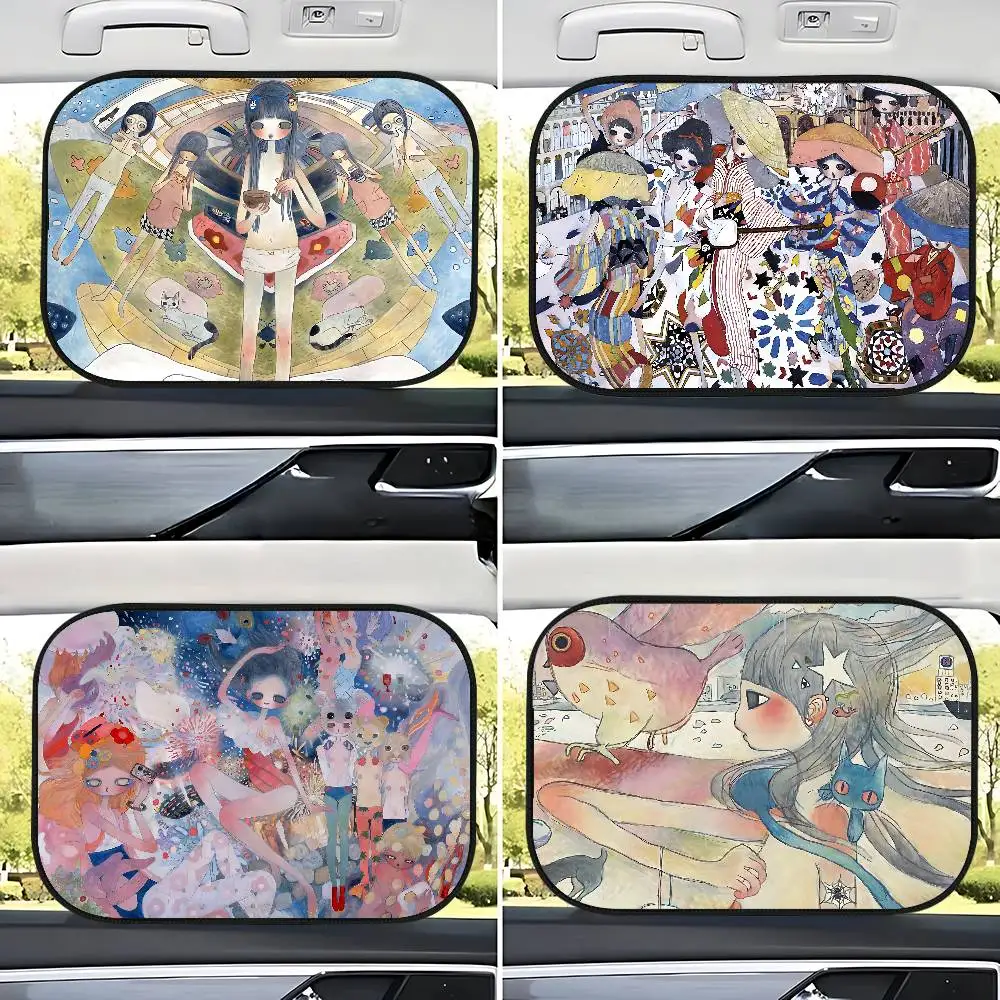 

AyaS T-TakanoS Anime Side Window Sun Shade For Car Electrostatic Curtains Anti-Glare Car Sun Protection Cover 99.9% UVR Blocking