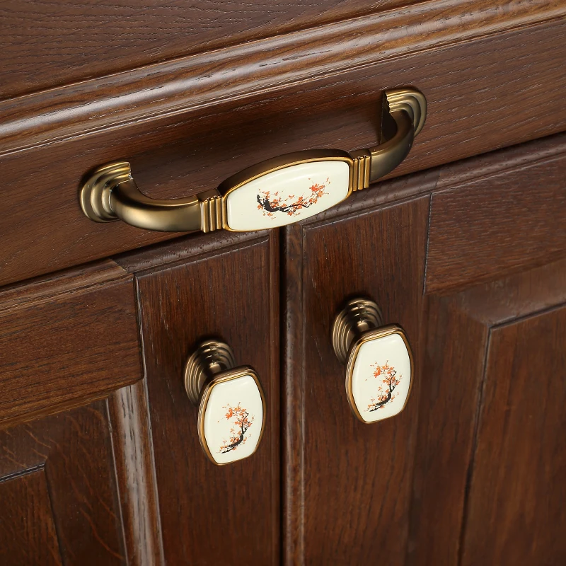 Yy Ceramic Bronze European Style Wardrobe Door Handle Drawer Small Handle Single Hole Hardware