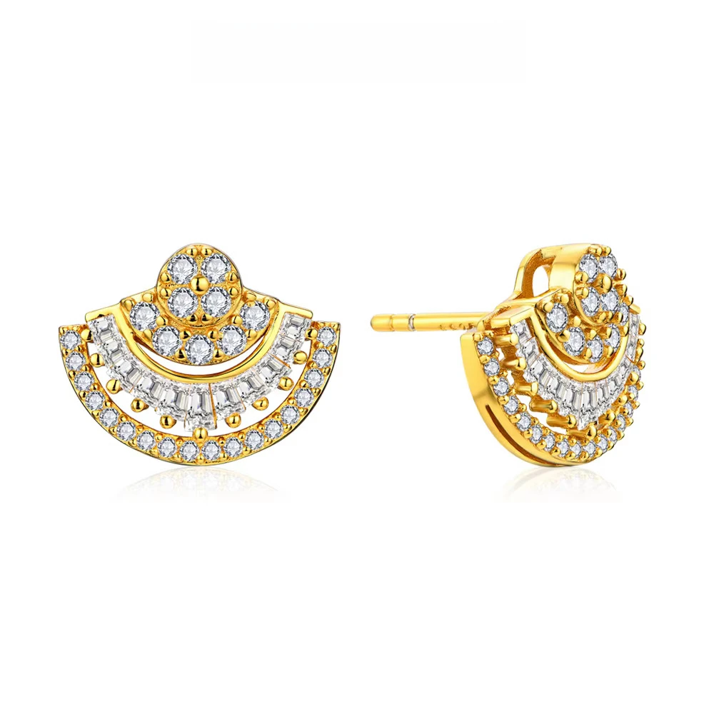 QIBAOKU Luxury D VVS1 Color Moissanite Sector Earrings For Women 100% S925 Sterling Silver Engagement Wedding Earring Gifts 2026