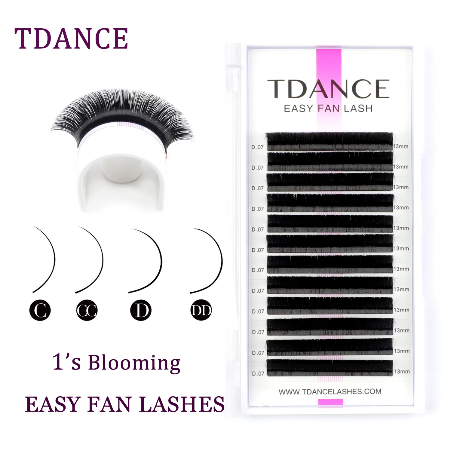 TDANCE Easy Fan Lashes Fast Bloom Faux Mink Eyelash Extension Austomatic Flowering Self-Making Volume Natural Makeup Beauty Lash