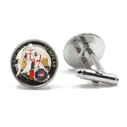Masonic Knight Templar Crusader Logo Commemorative Freemasonry Logo Clothing Cufflinks Decoration Men Jewelry Gift