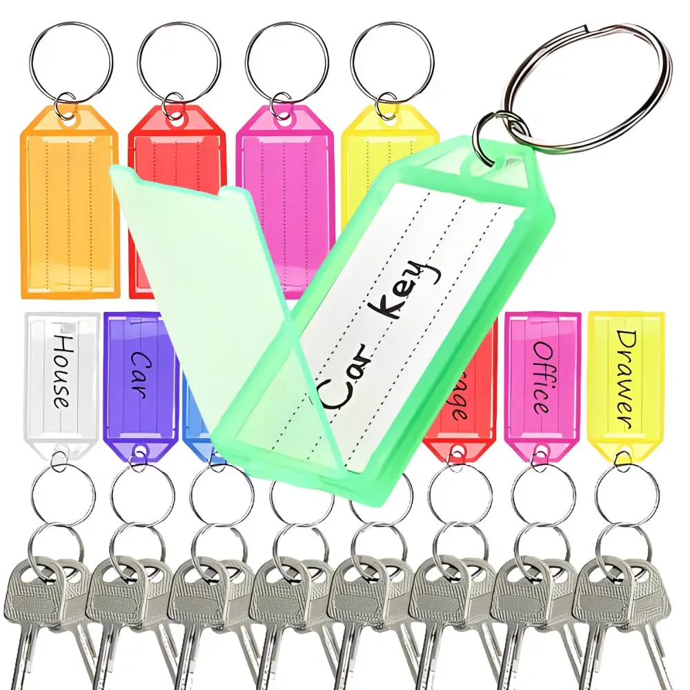 35pcs Flip Cover Key Tags for Home, Apartment, Travel Suitcase, Pet Collar Tags, Desktop USB Flash Drive Classification YMY
