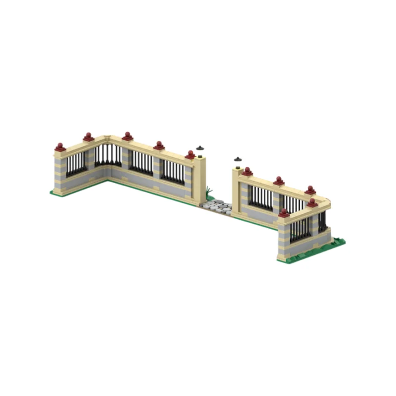 MOC fence design creative series model - small particles building toy blocks (873 pieces) suitable for all enthusiasts - desktop
