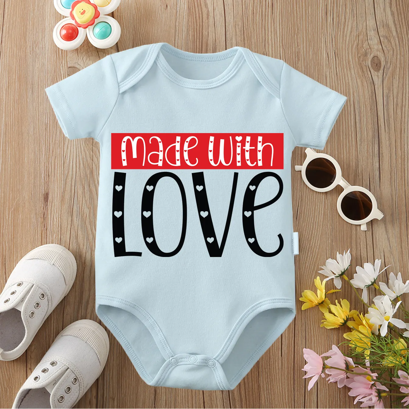 

Комбинезон из 100% хлопка с изысканным принтом Born Because of Love, удобный комбинезон для малышей от 0 до 12 месяцев для новорожденных