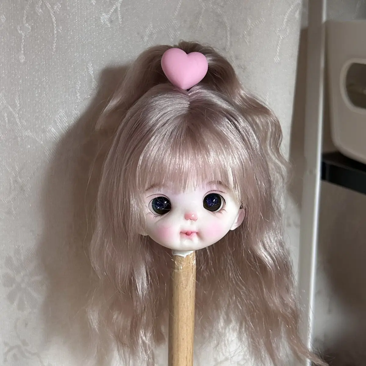 OB11 Wig 8/8 Mohair Milk Silk Beach Wool Wig 8/8 Self-made Hard Head Shell 14.5 Head Circumference 8 Points