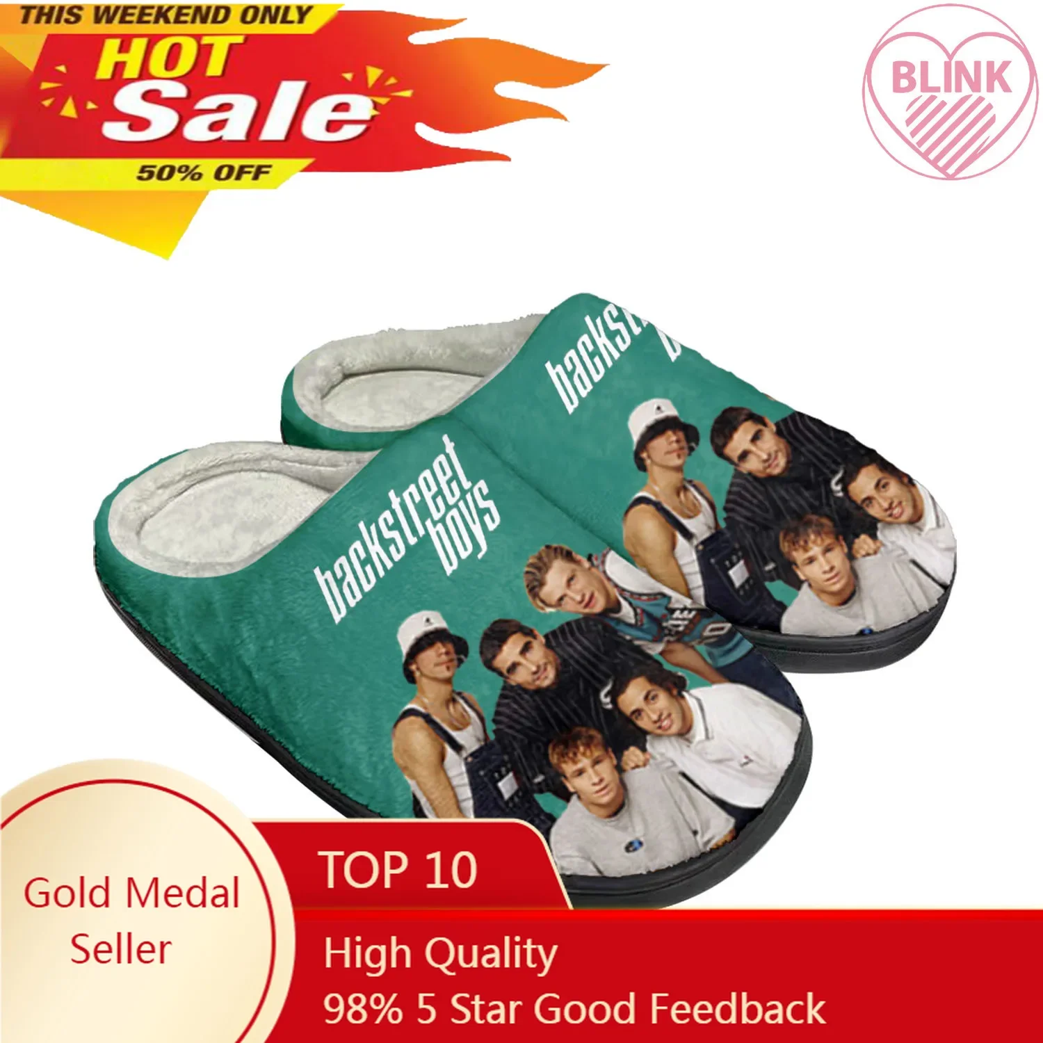 

Backstreet Boys Pop Band Bsb Home Cotton Custom Slippers Mens Womens Sandals Plush Bedroom Keep Warm Shoe Thermal Slipper Black