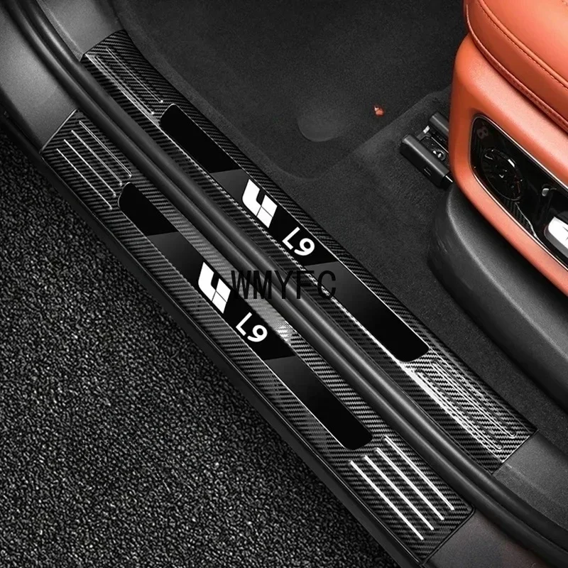 Car Door Scuff Plate Protection Cover Sticker Threshold Decoration Strip Interior Accessories For LiXiang L7 L8 L9 2021- 2023