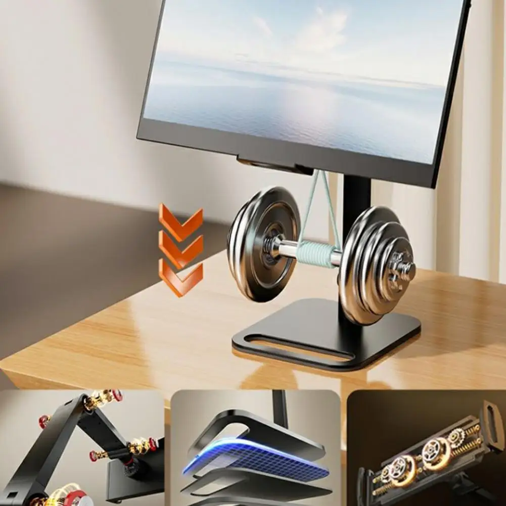 Flexible Steel Spring Clip Portable Monitor Bracket for 17.3-inch Screens Adjustable Display Holder with 360-degree Rotation
