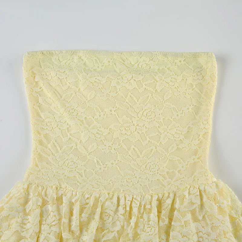 เดรสซีล่า ผ้าลูกไม้หวานซ่อนเปรี้ยว ทรงหลอด แต่งระบายชั้นๆ จับจีบช่วงเอว ผ้าซีทรู ทรงเข้ารูป สวยเก๋สำหรับผู้หญิง ใส่ไปงานปาร์ตี้หรือใส่ได้ทุกวัน