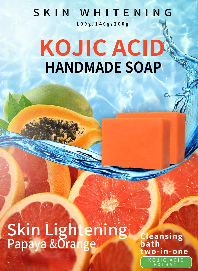 100g Kojic Acid Soap Dark Black Skin Lightening Soap Handmade Kogic Glutathione Bleaching  Brightening
