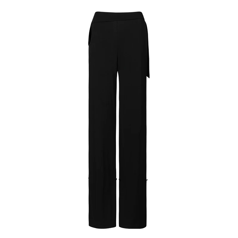 New ZYM Latin Dance Pants Women Adult Ballroom Dance Clothes Cha Cha Rumba Dance Practice Clothing Black Latin Trousers DNV19082