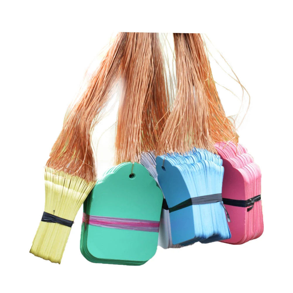 

5Sets Plastic Waterproof Hanging Tags Gardening Labels Durable Bright Colors 4.5x3cm Reusable Plant Markers Gardening Labels