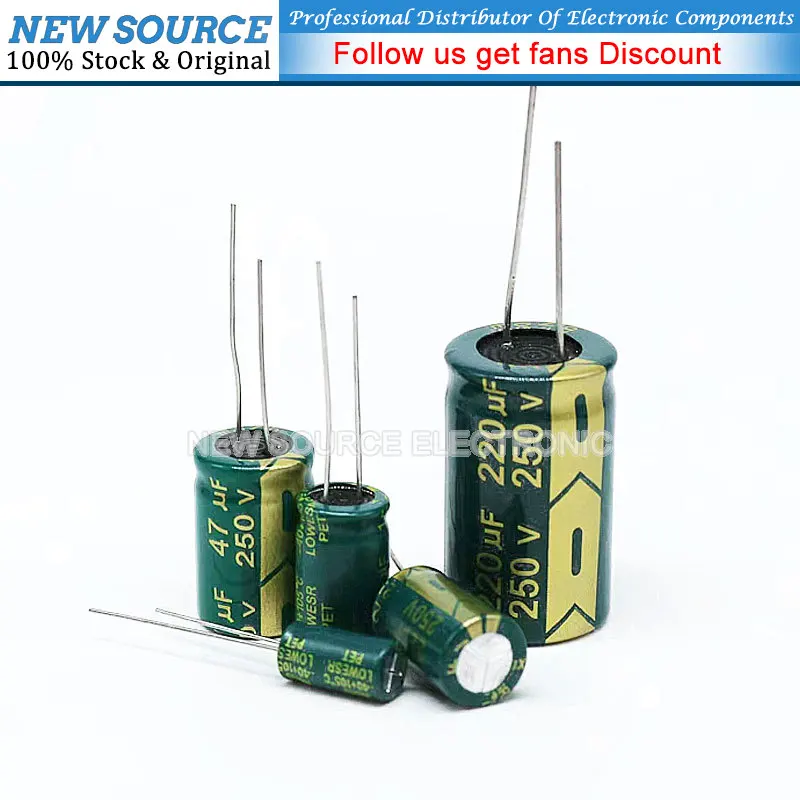 1-50PCS 250V DIP Electrolytic Capacitor 1UF 2.2UF 3.3UF 4.7UF 6.8UF 10UF 150UF 22UF 33UF 47UF 68 100 150 220 330 470UF NewSource