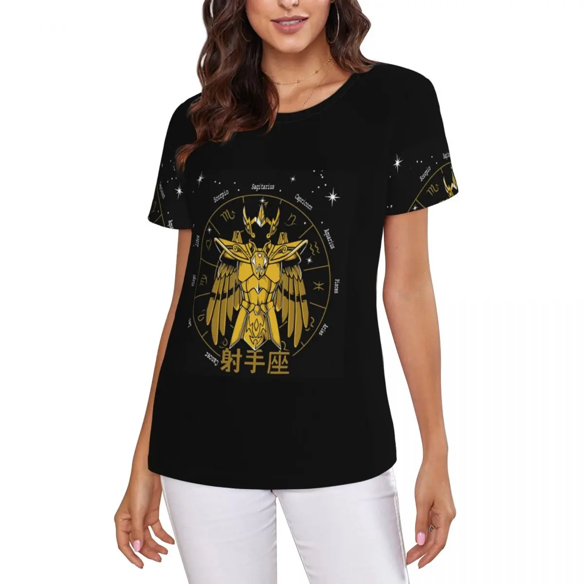 Knights Of The Zodiac Sagittarius Cloth Milo Gold Saint Seiya T-Shirt Women Short Sleeve T Shirts Crew Neck Clothing