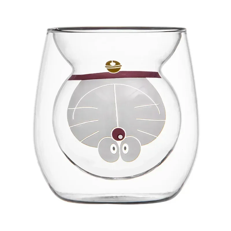 نظارات كرتونية ثنائية الجدار أنيمي دورايمون للأطفال ، أكواب مشروبات كوكاتيل ، هدية عيد الميلاد ، حليب ، قهوة ، عصير ليمون