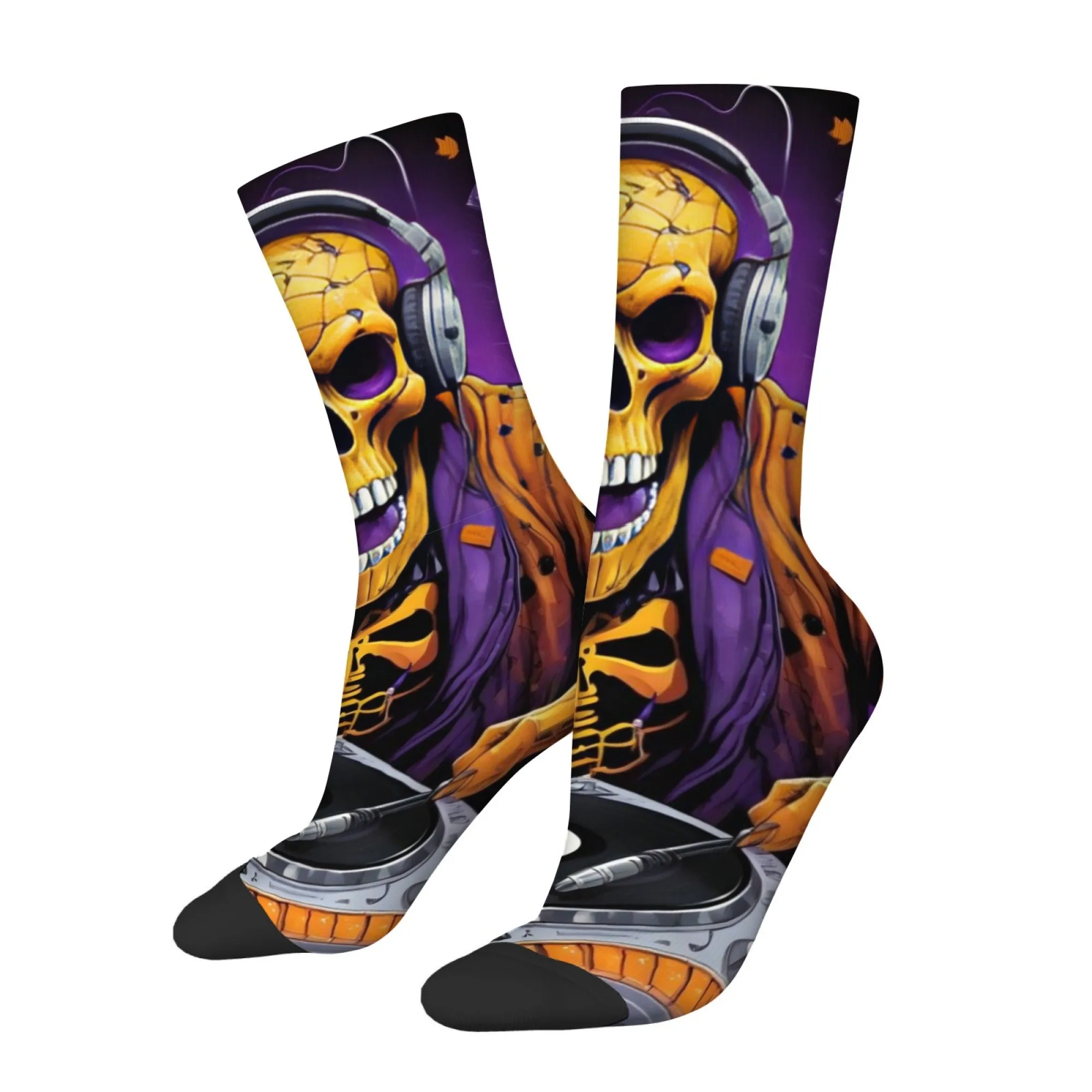 Gothic Skull Print Men's Socks Soft and Skin-friendly Socks Street Style Hip-hop Fashion Quirky and Fun Socks Happy Gifts