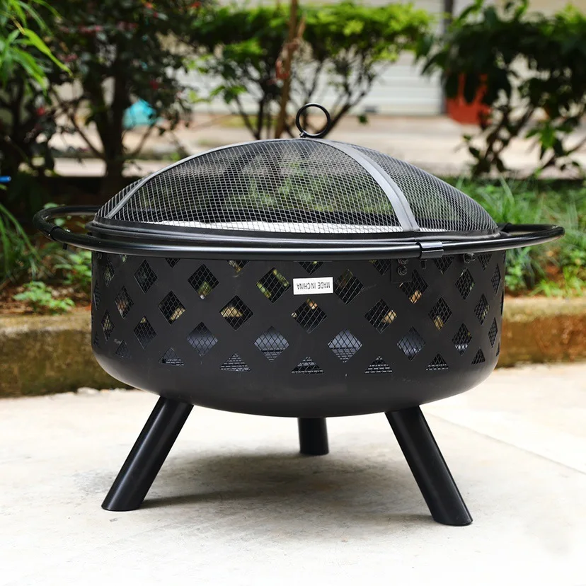 HYS Thickened Bold Wholesale Portable Outdoor Round BBQ Grill Charcoal BBQ