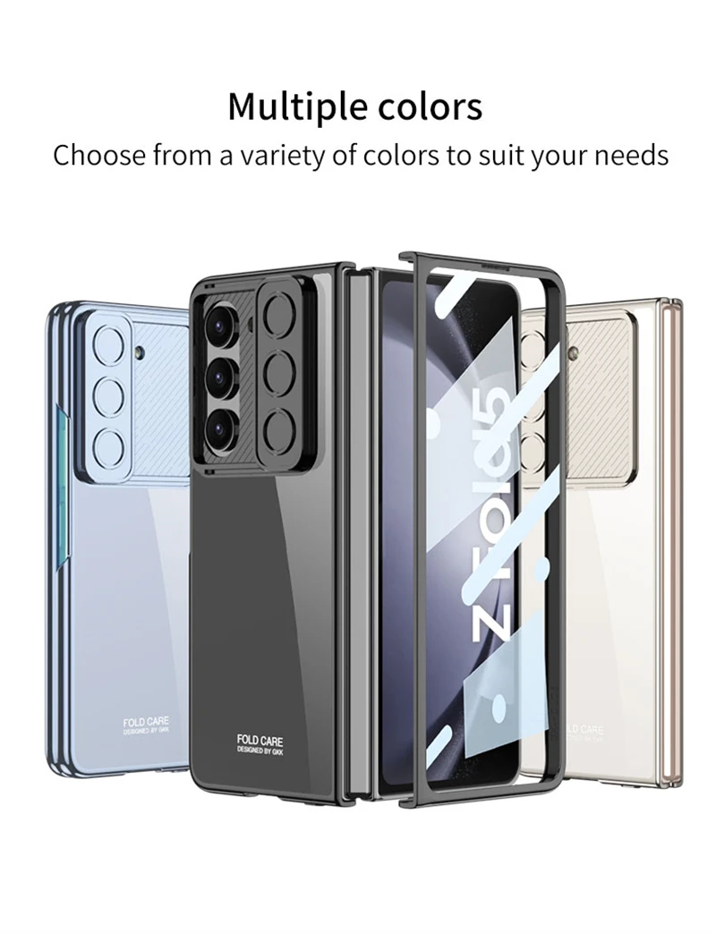 Mirage Sliding Window Case Film, Lntegrated Phone Case for Samsung Galaxy Fold 5 4 3 2, Fall Proof Rear Cover Camera