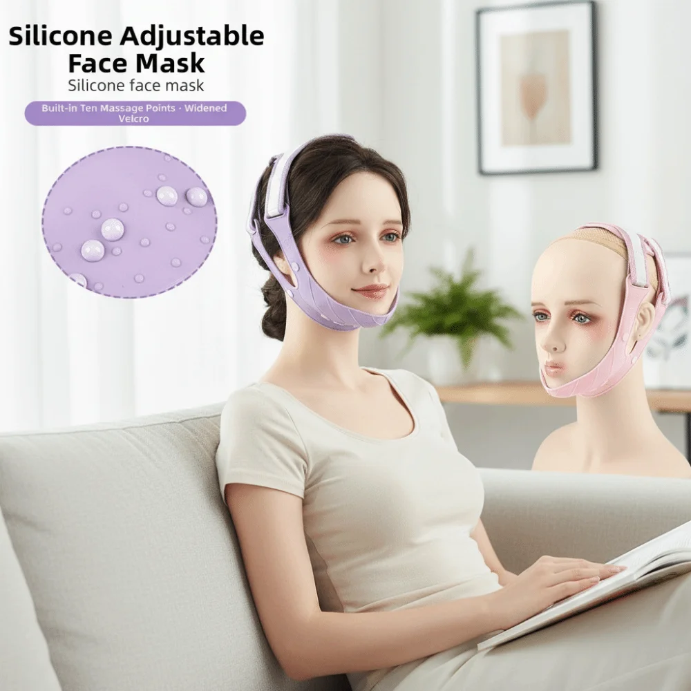 

Reusable Reusable Face Strap V Shaped Adjustable V Line Face Shaper Facial Massage Breathable V Line Mask Beauty Tool