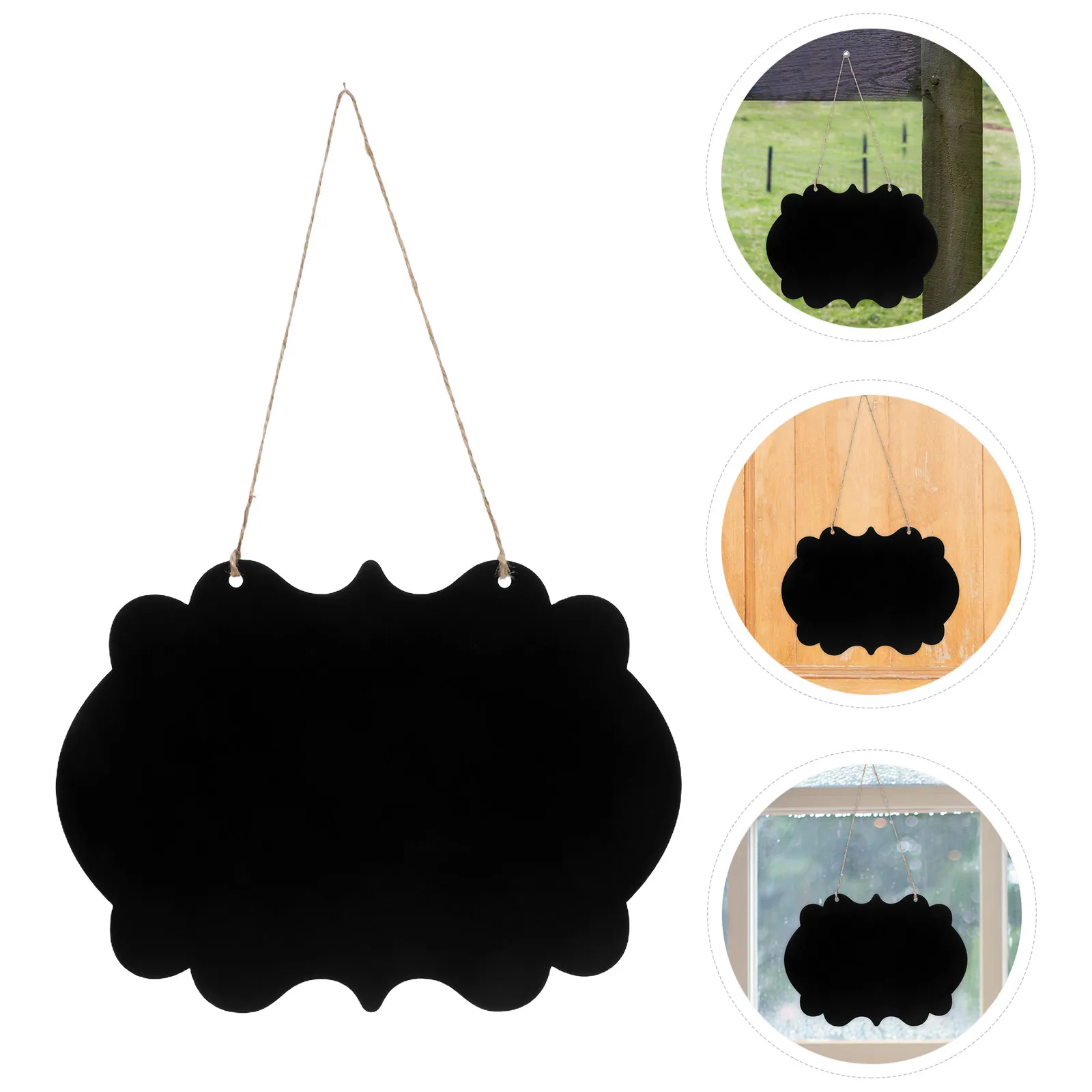 Reversible Wooden Chalkboard Hanging Sign Double-Sided Write Erase Chalkboard for Home Decor Office Restaurant Garden Wall