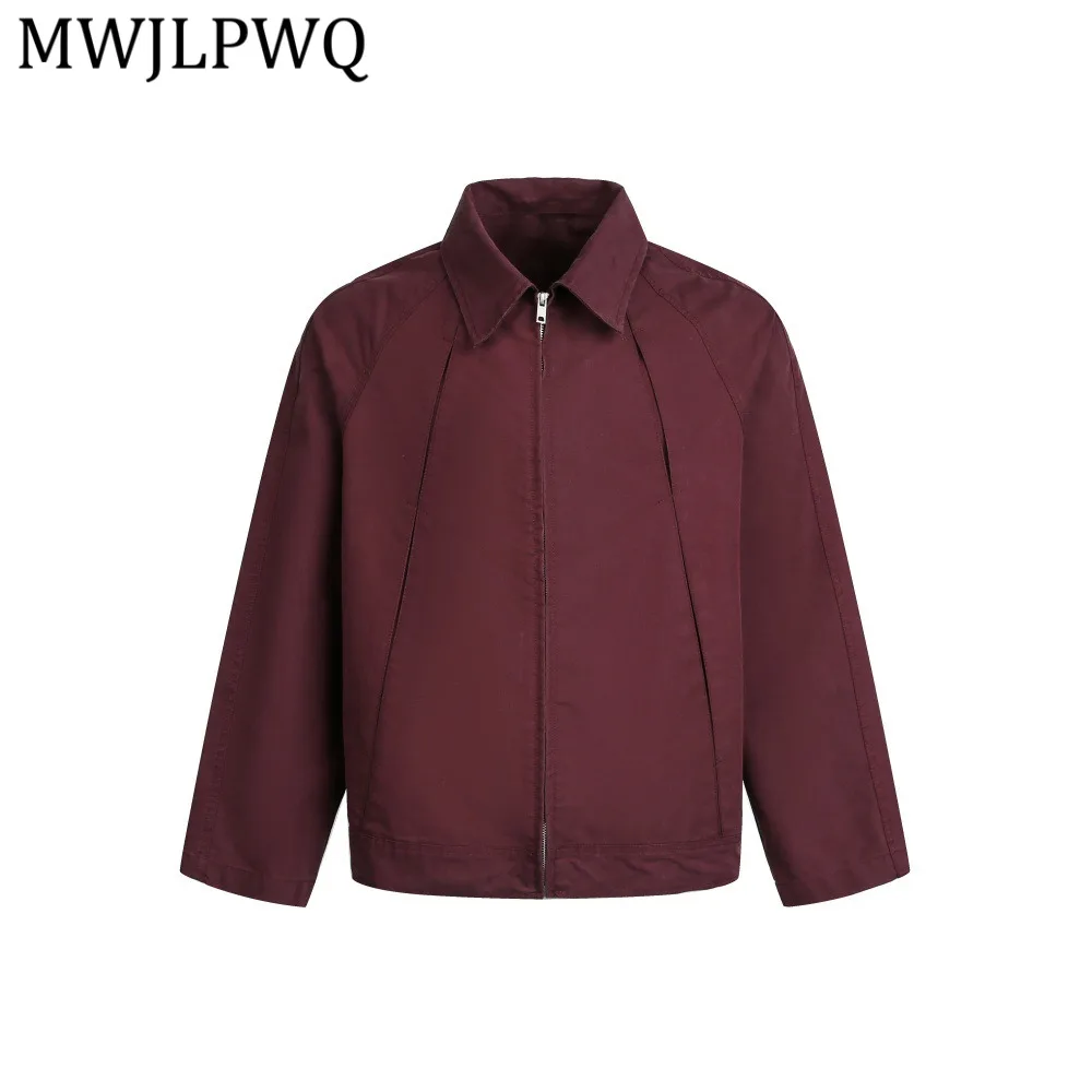 

Мужская куртка MWJLPWQ в американском уличном стиле с отложным воротником, весна-осень, деконструированный дизайн с разрезами, однотонная, свободного кроя, повседневная, новинка 13278