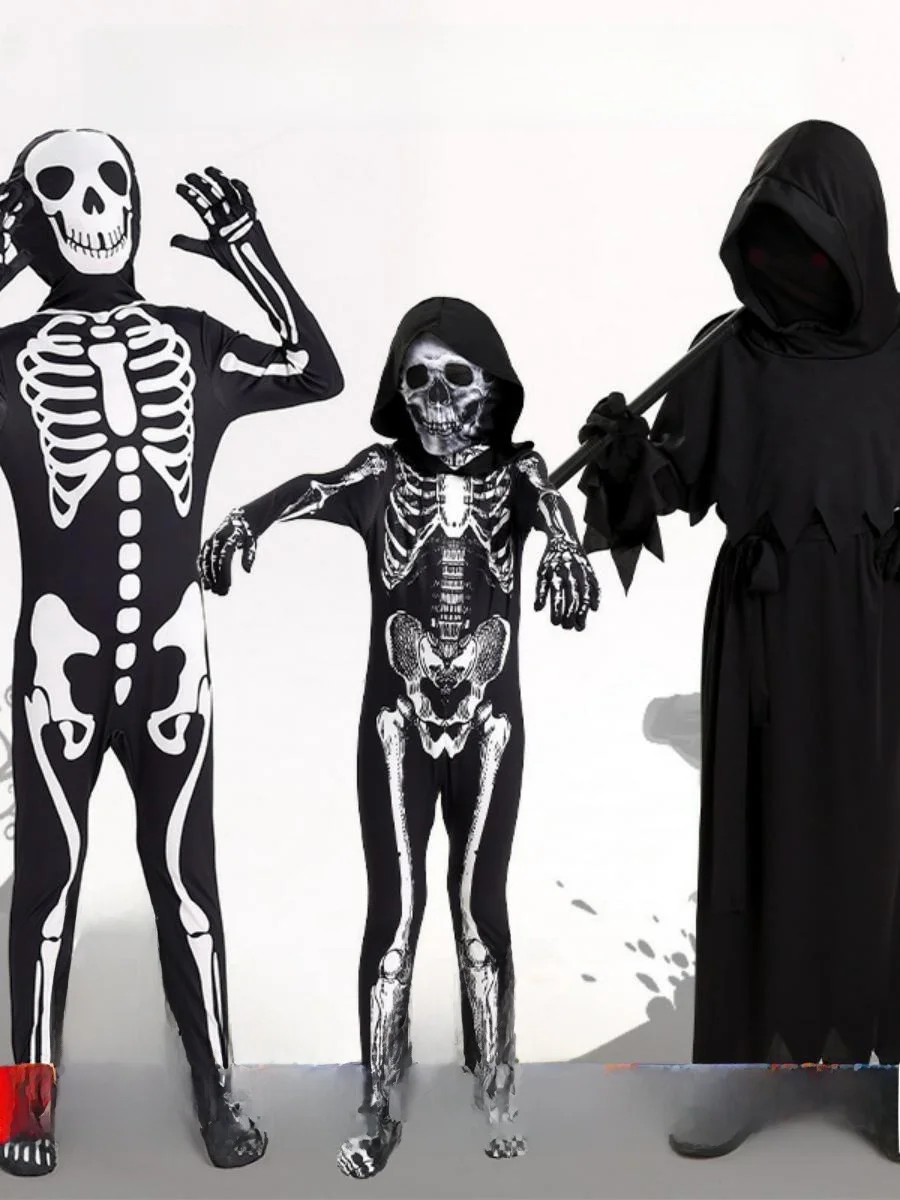 

Детский костюм для косплея «Глаз дьявола», сценический костюм на Хэллоуин, наряд в виде скелета, полиэстер, материал