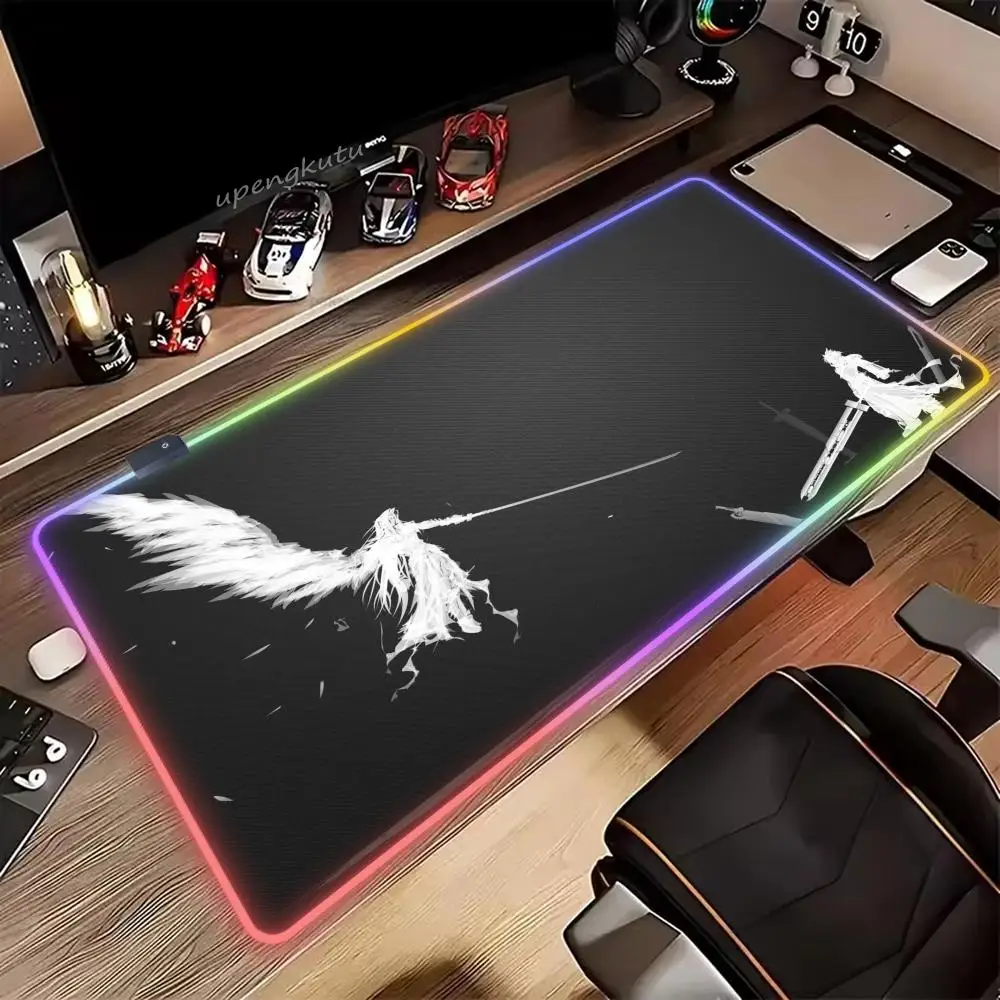 

Final Fantasy VII RGB Коврик для мыши Аниме Игровой коврик для мыши Компьютерный большой коврик для мыши с подсветкой Коврик для мыши Led Gamer Mause Ковер Настольный коврик