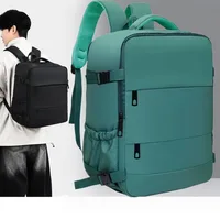 Lightweight Large Travel Backpack, Solid Color Minimalist Multifunctional Student School Bag 3