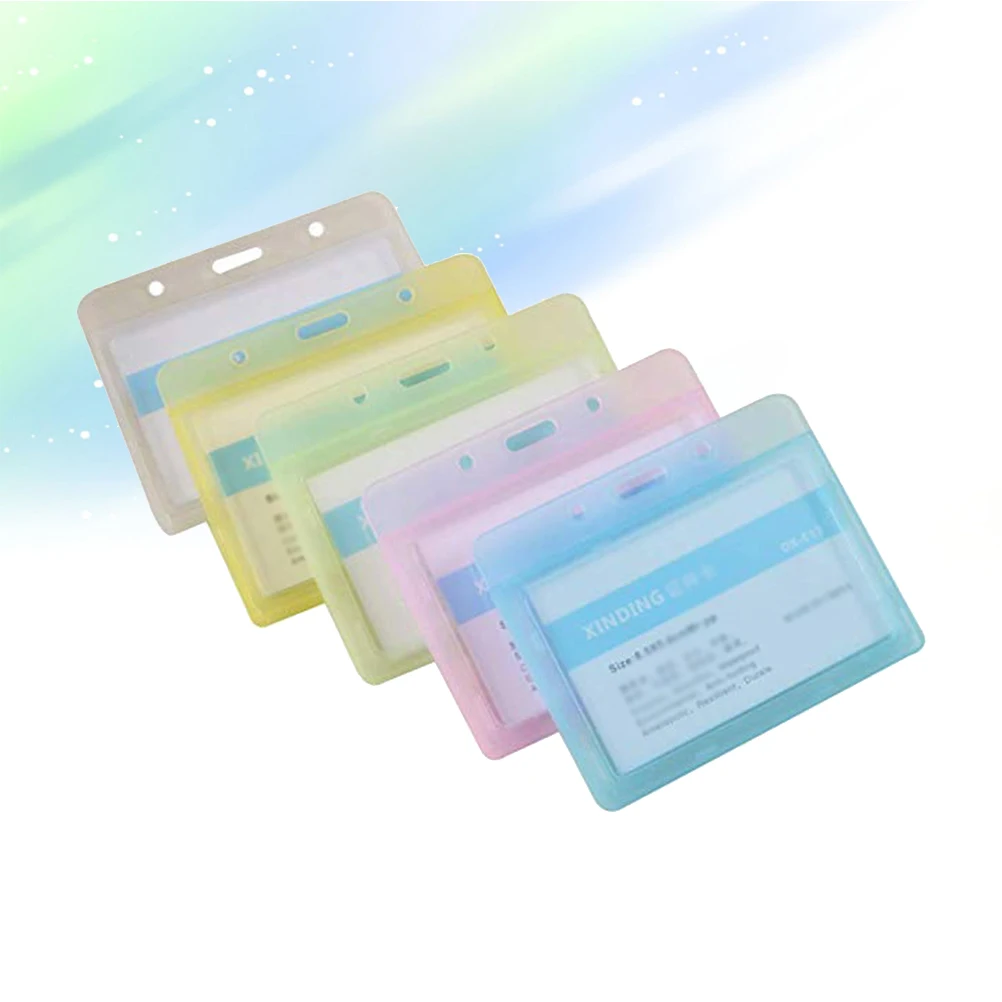 

10Pcs Waterproof Id Case Scratch Resistant Dull Polished Colorful Badge Holder for Office School Id Holder
