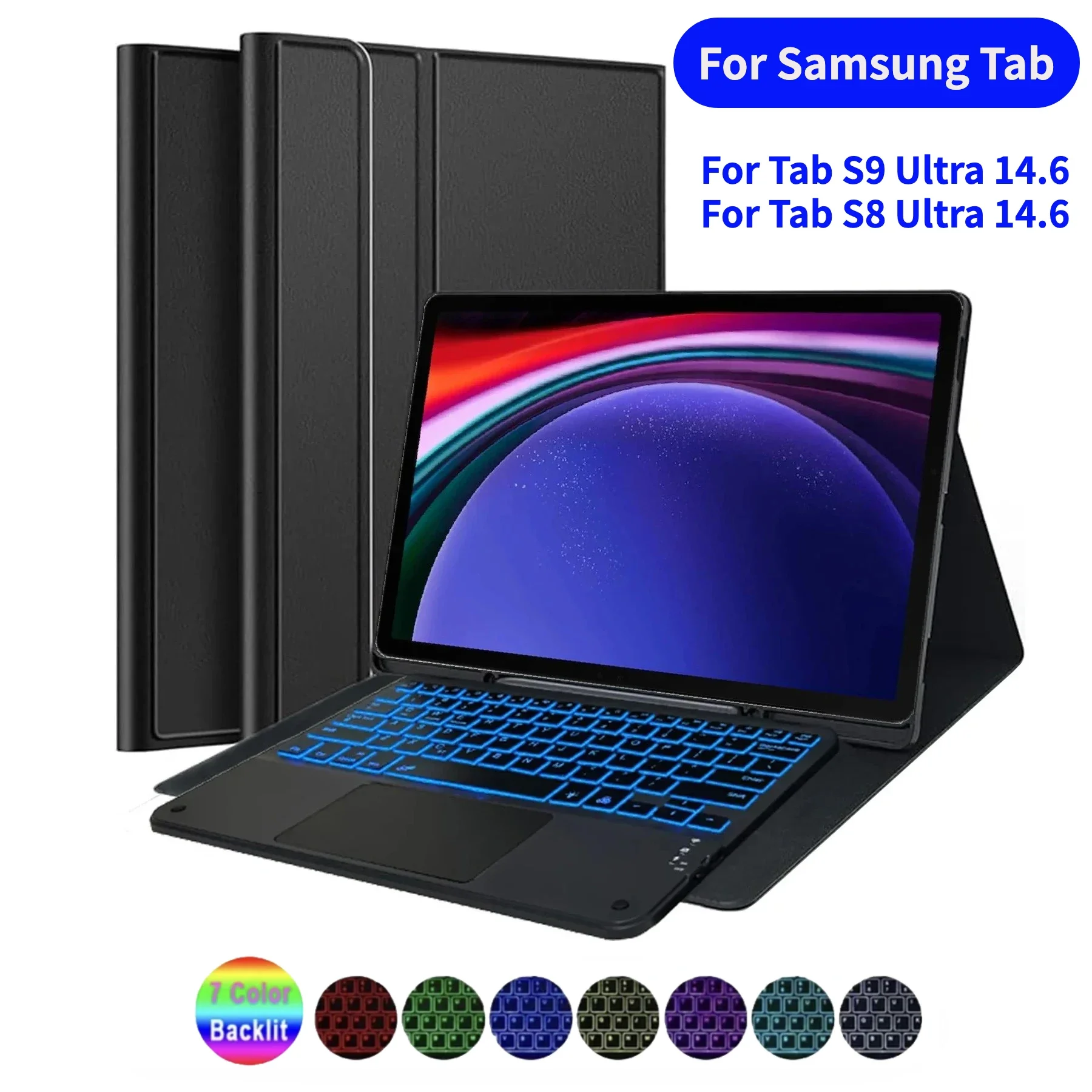 Detachable Backlit Keyboard Cover For Samsung Galaxy Tab S8 Ultra 14.6