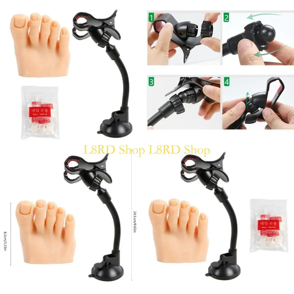 

L8RD Practice Fake Foot Model,Soft Silicone Fake Foot Prosthetic Manicure Tool Half Foot Design for Nails Tips Art Training