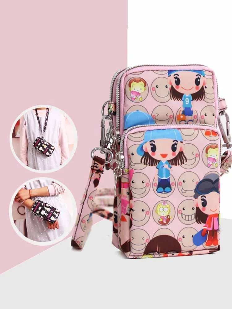 MOBILE Phone Bag for Women New Mini Bag Crossbody Bag Fabric Mobile Phone Bag Hanging Neck Wrist Zero Wallet