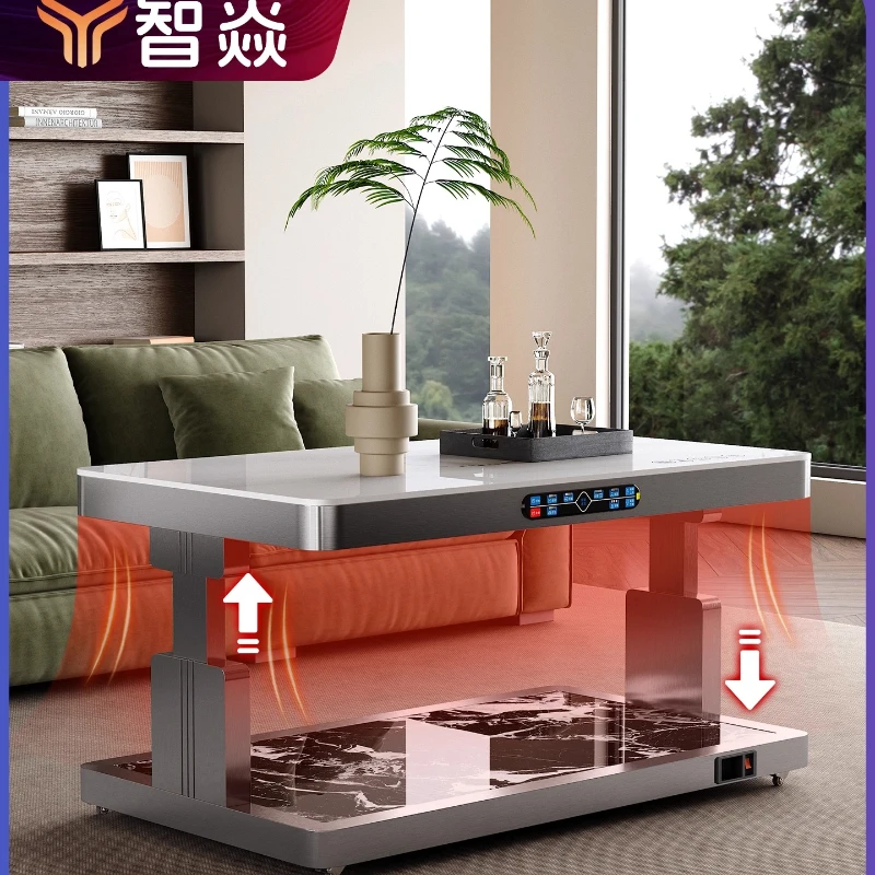 

XL Electric Heating Table for Living Room, Home Use Heating Table, Adjustable Coffee Table with Integrated Heating Stove