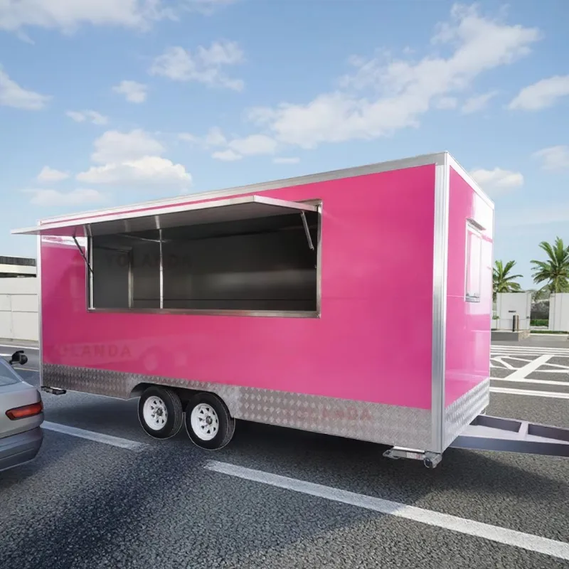 Customized Hot Sale Fully Equipped USA Food Trailer For Fast Food Ice Cream Hotdogs Snack Chips For Food Shop Snack Factories
