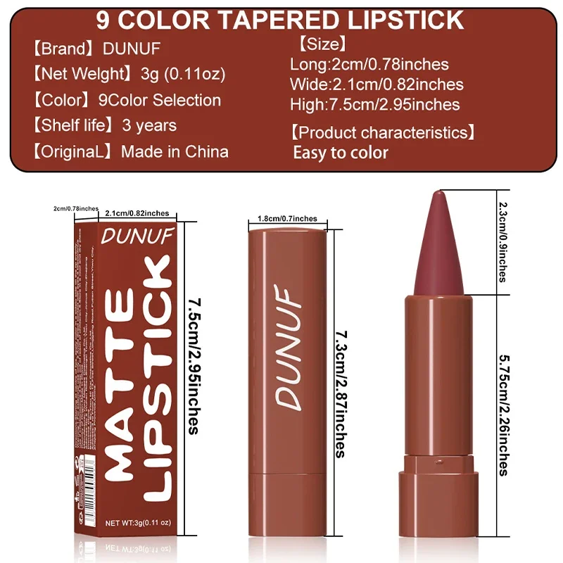 Delineador de labios degradado, lápiz labial de niebla mate, lápiz labial de terciopelo marrón negro mate, resistente al agua, tinte de contorno no pegajoso, delineador de labios, maquillaje