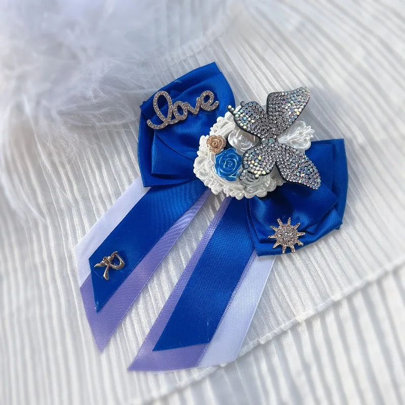 

Маленькая свежая аниме «сделай сам», ручная работа, стразы, бант, спасательная палочка, подвеска, украшение для волос, рубашка, банкетная одежда, галстук-бабочка, аксессуары